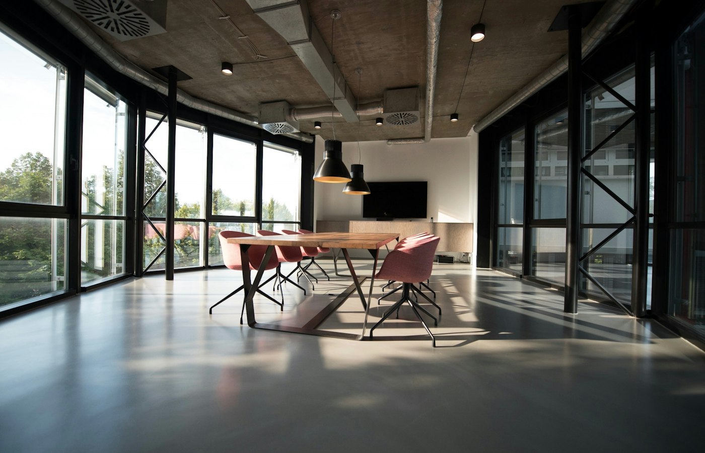 Bright modern workplace with natural light